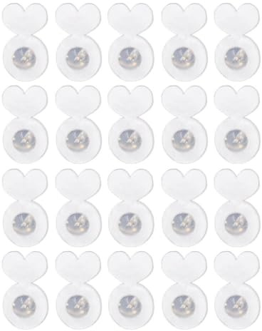 20 elevadores de aretes de apoyo para aretes pesados, parte trasera única para oreja, D4V6, acrílico transparente con aleta, joyería de repuesto con tachuelas