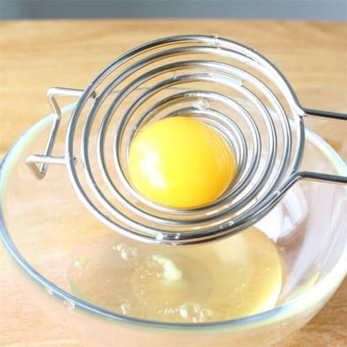 Silver Egg Separator, Yolk White Separator Tool, Food Grade Stainless Steel Egg Divider Egg Sieve Egg Extractor, Kitchen Gadget Cooking Baking Tool, Kitchen Dining Tools