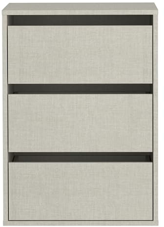 Forte Extras Schubkastenblock 50, Innenkommode für Forte Kleiderschränke, Holzwerkstoff, Schlafzimmer, Textilnachbildung Grau, 50,8 cm breit x 73,4 cm hoch x 39,6 cm tief