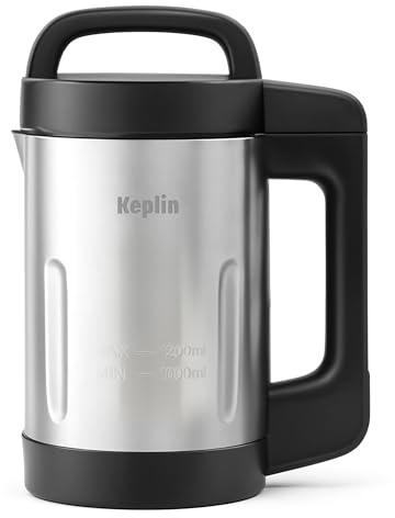 Keplin 3-in-1 Soup Maker & Blender 1.2L- Blend & Juice Functions, 3-5 Portions of Smooth & Chunky Soup, Keep Warm Mode, Auto-Stir & Overspill Sensor, Press Button Control, Easy Clean- 2 Year Warranty