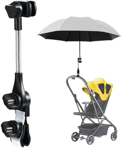 innislink Soporte de paraguas ajustable para andador y cochecito, soporte universal para paraguas, accesorios para sombrilla con soporte robusto para silla de ruedas/carrito de golf/bicicleta/silla de