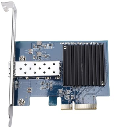 MENDUNER Tarjeta Nic PCIe X4 de 10 Gbps, Tarjeta de Red de Fibra óptica con Puerto SFP único para Server y, Compatible con Arranque PXE y Estándar IEEE 802.3ae