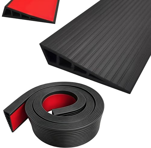 Türschwellenrampe Saugroboter 100 x 8 x 2 cm, PVC Rampe Saugroboter rutschfeste Schwellenrampe für Kinderwagen e Scooter Saugroboter Rollstühle Rollator Schwarz