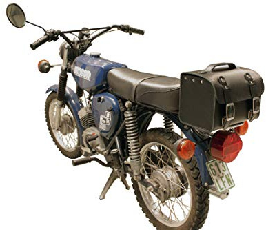 Leder Hecktasche mit Schnellverschluss Gepäckträger Tasche Packtasche Schwarz passend für Simson S50 S51 S70