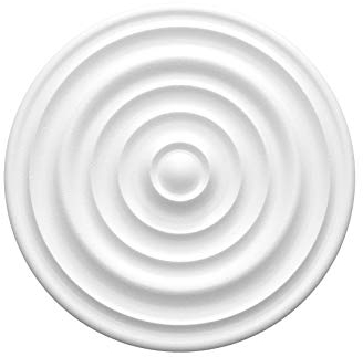 MARBET DESIGN Stuckrosette aus EPS Styropor - Deckenrosette weiß, Zierelement, Stuck (R-01, Ø 40cm) Dekorbau Wand Deckenstuck Wandstuck rund