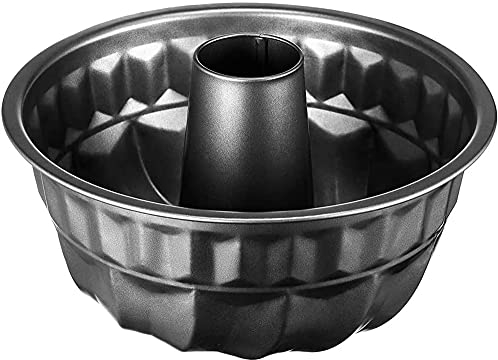 Space Home - 22 cm Stampo Savarin/Ciambella con Tubo - Tortiera Savarin in Acciaio con Rivestimento Antiaderente - Stampo per Ciambella con Tubo - Tortiera da Forno per Biscotti e Torte - 22 cm