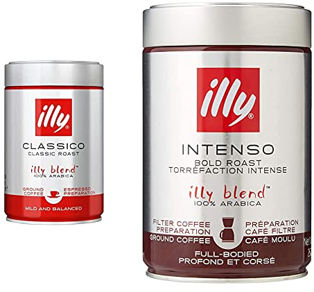 illy Classico Medium & Dark Roast Arabica Coffee, 250g Ground, Pack of 1, Espresso & Drip, 250g