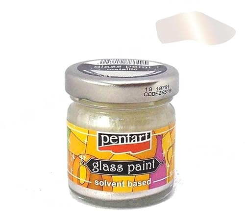 Zita´s Creative Glasfarbe 30ml - weiß metallic. Glass Paint