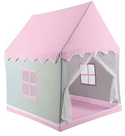 MagiDeal Kinderspielzelt Einfache Einrichtung Kinderzimmerdekoration für Mädchen Großer Raum Kleinkindzelt Feenspielhaus Geschenke, ROSA