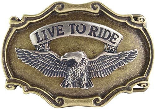 Gürtelschließe Adler Live to Ride 4,0 cm | Buckle Wechselschließe Gürtelschnalle 40mm Massiv | Druckknopf-Gürtel bis 4cm