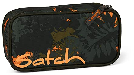 SATCH Schlamperbox extra groß inkl. Trennfach Reißverschlussfach Stiftehalter Geodreieck Sichtfenster für Stundenplan Jurassic Jungle