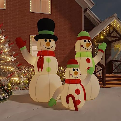 INLIFE Aufblasbare Schneemann-Familie mit LEDs 360 cm,5.23kg,345384