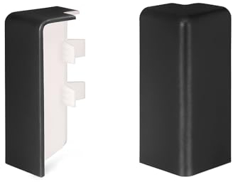 KGM Außenecken für Sockelleiste Modern Anthrazitgrau - Maße: 16x58mm - Ecken- und Kantenschutz Ihrer Fußleisten - Sauberer Abschluß in modernem Design - 2 Stück