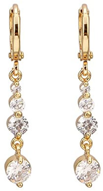 Bishilin Ohrringe Hängend Mädchen Vergoldet, Ohrhänger mit Zirkonia Gold Ohrringe Jugendstil in Bijouterie