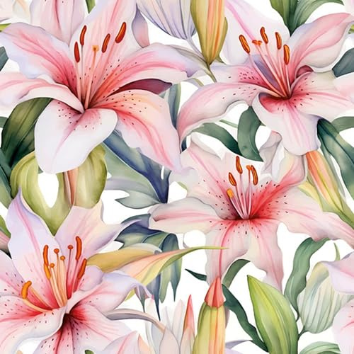 20 Servietten Blumen, Garten & Natur Alles voller Lilien als Tischdeko. Papierservietten mit Motiv. Auch für Decoupage und Serviettentechnik 33x33cm