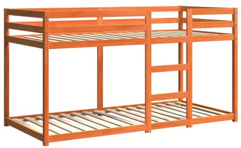 vidaXL Etagenbett Wachsbraun 90x200 cm Massivholz Kiefer