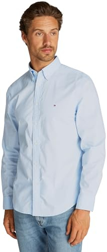 Tommy Hilfiger Uomo Camicia Flex Poplin Polka DOT Regular Fit, Blu (Sweet Blue/White DOT), XS