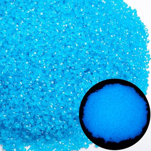 Landical 40000 Pcs 3-5mm Glow in The Dark Rocks for Fish Tank Aquarium Luminous Gravel Bulk Pebble Craft Small Landscaping Glow Sand Stone for Potted Plant Succulent Decor, 2.2 Lb/ 1 kg(Dark Blue)