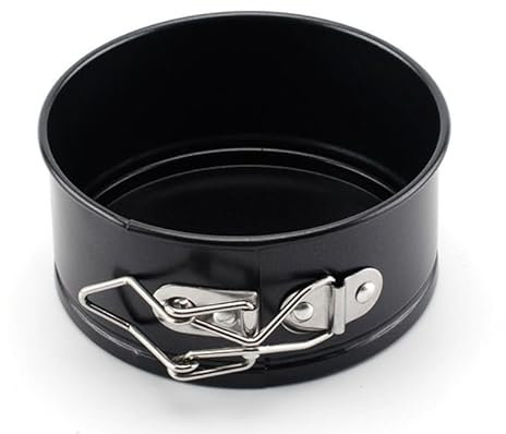 KEILEOHO Lot de 8 petits moules à charnière - 11 cm - Rond - Mini moule à charnière - Moule à gâteau - Noir - Pour gâteaux, tartes, pain, 5 cm de haut