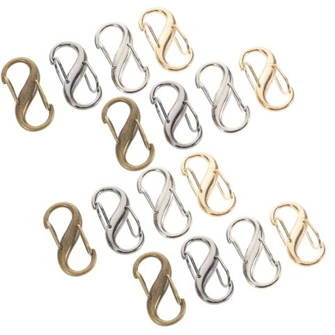 DEARMAMY 16pcs Metal Buckles Chain Strap Adjustment Buckles Bag Chain Shortener Diy Purse Strap Metal Fastening for Handbag