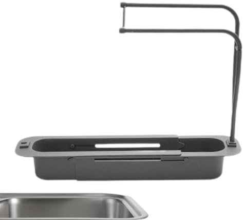 Porta strofinacci – regolabile e impermeabile, organizer universale per lavello, 27,5 x 9 x 50 cm, porta strofinacci espandibile e salvaspazio con grande capacità,