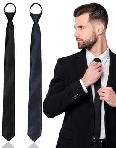 TPZORJX 2PCS corbata,corbata negra,corbata negra hombre,corbata negra mujer,Bufanda delgada para mujer, corbata larga, corbata de uniforme JK, corbata ajustada, color sólido, corbata formal negra
