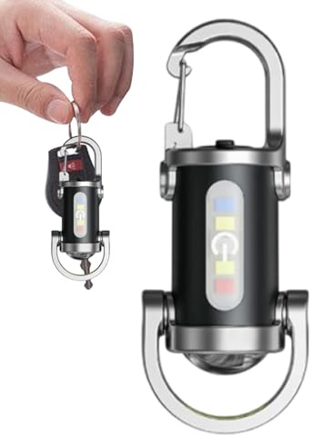 Générique Lampe de Poche Rechargeable sur Porte-Clés | Lampe de Poche Compacte pour Anneau de Clés,Lumière Puissante pour Camping Randonnée Voyage et Chasse avec Portabilité Optimale