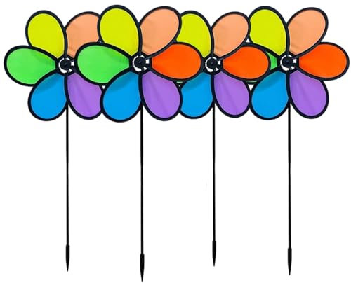 Girandola da Esterno,Girandola Arcobaleno Fiorito per Giardino - Girandola Rotante 360° Per Prato, Accessori Giardino Fatato E Decorazione Area Giochi Bambini