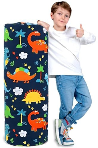 Sacchi a Fagiolo/Fodera per pouf cilindrica, Contenitori a Colonna Per Giocattoli Di Peluche, Oggetti e Sedili Per Bambini, Ragazzi e Ragazze, Telo Da Vela, Divano Per Bambini (Non Imbottito) (B)