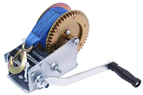 Verricello a mano, verricello professionale, cinghia da 10 m, argano a mano, verricello manuale, per officina, garage, in legno, 1588 kg, 3500 lbs