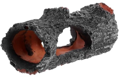 ROMISBABA Décoration Aquarium Tronc d'arbre Artificiel Cachette pour Reptiles Résine 12 Cm Décoration Terrarium Bureau Reptile Amphibien Aquariophile