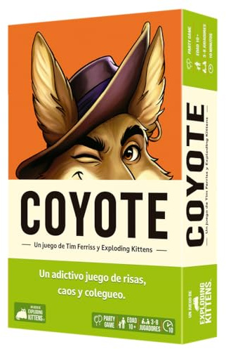 Exploding Kittens Coyote, Kortspel Party Game, Från 10 år, från 3 till 8 spelare, 10 minuter per spel, spanska