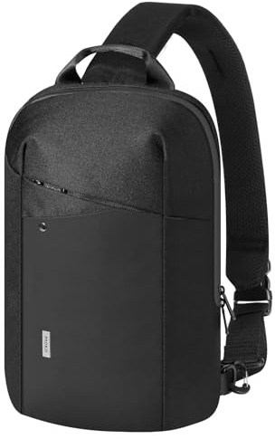 MoKo EDC Umhängetasche Kompakte Crossbody Brusttasche Schultertasche für Neue11 Zoll iPad Pro M4/Air M3, Schutztasche mit 8 Kartenfächern für Switch 2/OLED/Steam Deck/Rog Ally X, Schwarz
