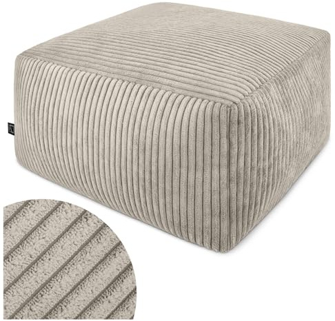 Domarex Quadratische Sitzpouf 45x45x25 cm Polsterhocker Fußhocker weich modern rutschfest Sitzwürfel für Wohnzimmer Schlafzimmer Kinderzimmer Made in Polen