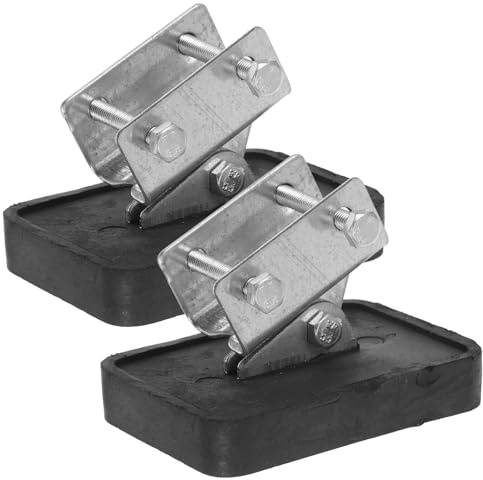 Generic 2pcs Aluminum Alloy Telescopic Ladder Rubber Feet Pads Screws Thickened Black Ladder Foot Covers and Protective Accessories Suitable for Home and Outdoor Use