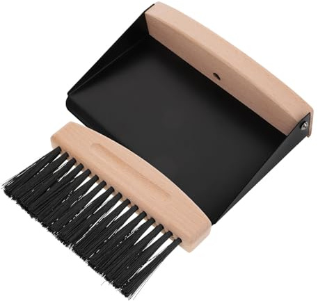 VILLFUL Escoba y Recogedor de Mesa Mini de Madera con Cerdas de Nailon Cepillo de Limpieza Pequeño y Ligero para Escritorio y Superficies Domésticas