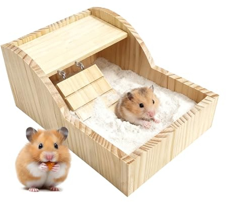 Tktouci Hamster Sandbad Behälter,Aus Holz Gefertigter Zerlegbarer Behälter - Hamster Badeschale,Für Haustierpflege Komfort Wohlbefinden Lebensstil Käfighygiene Heimbereicherung Aktivität