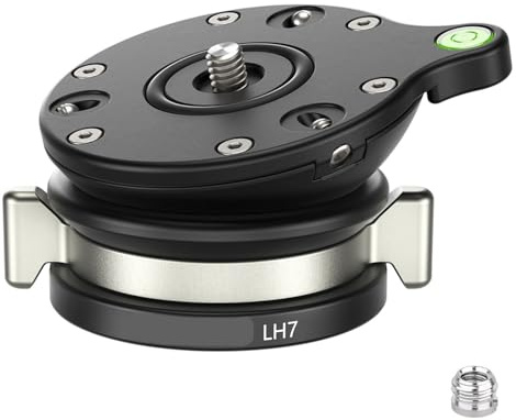 Camera replacement， Base di livellamento Testa del treppiede Livellatore for fotocamera Piastra di regolazione Livellamento con vite da 3/8 '' 1/4 Per monopiede Carico massimo 10 kg,For photography