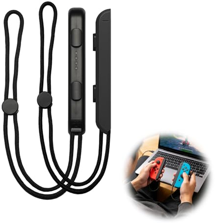 Novaly Dragonne pour Nintendo Switch Joy-Con 1, Lot de 2 Contrôleur de Poignet Bracelet de Manette avec Verrouillage Automatique, Accessoires en ABS Matériau Confortables pour Jeux de Sport, Noir