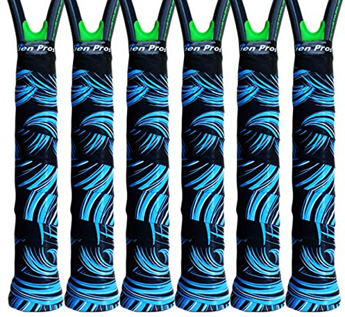 Alien Pros Tennisschläger Grip Tape (6 Griffe) - Tac Moisture Feel Tennis Grip - Tennis Overgrip Grip Tape Tennisschläger - Wickeln Sie Ihren Schläger für hohe Leistung (6 Griffe)