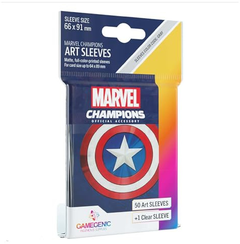 Gamegenic, Marvel Champions Sleeves - Captain America, Sleeve Color Code: Gray