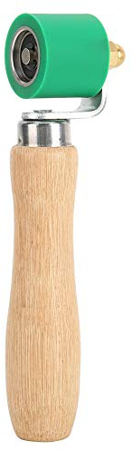MAGT Andrückrolle, 1,1 Zoll Silikon Andrückwalze Holzgriff 2 Wege Lager 260 ° C Hochtemperaturbeständiges Schweißwerkzeug Nahtroller(Grün)
