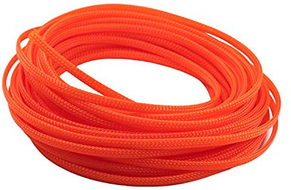 Aicosineg Orange PET Expandable Braided Sleeving 32.81 Ft Length 0.16 Inch Flat Width Cable Sleeve for Protect Cable 1Pcs