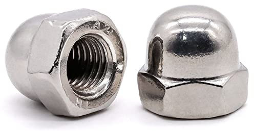 Glvaner M3-0.5 Thread Size (100 pcs) Stainless Steel Acorn Cap Dome Head Hex Lock Nuts 304 Stainless Steel 18-8 Full Thread Coarse Thread UNC, DIN1587
