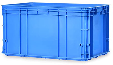 goodsforbusiness Eurobox Lagerbox blau, 60x40x32cm, 76,8L | Stapelbare Aufbewahrungsbox Logistikbox Campingbox Fischereibox Stapelbox Kunststoffkiste Industriebehälter Vorratsbox