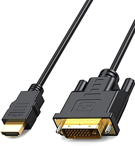 MMOBIEL Adattatore da HDMI a DVI - Convertitore bidirezionale da DVI-D Dual Link a cavo HDMI Supporta tutti i monitor e le TV LCD e LED ad alta risoluzione 1080p Connettori dorati ad alta velocità 1m