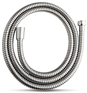 OFFO Shower 2m Stainless Steel Replacement High Pressure Extra Long Anti-Kink Electroplating Hose for Bath Taps, Nickel Gray