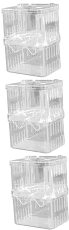 DOITOOL 3pcs Box Aquarium Egg Crate Fish Separator for Tank Fish Box for Hatchery Breeding Tank