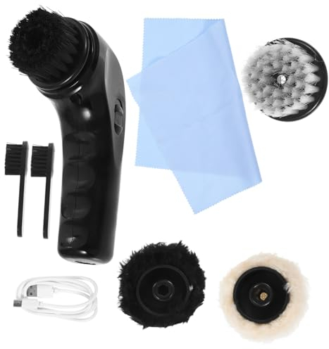 SAFIGLE Schuhbürste Elektrisch Wiederaufladbare Schuhputzbürste Mit Schuhputzset Inklusive Schwarzer Und Weißer Bürste Tuch Und Reinigungsbürste Ergonomisches Design Für Effiziente
