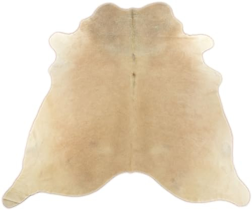 KUHFELL RINDERFELL Hellbraun BEIGE ca. 220 x 190 cm Fell Teppich VON KUHFELLE ONLINE